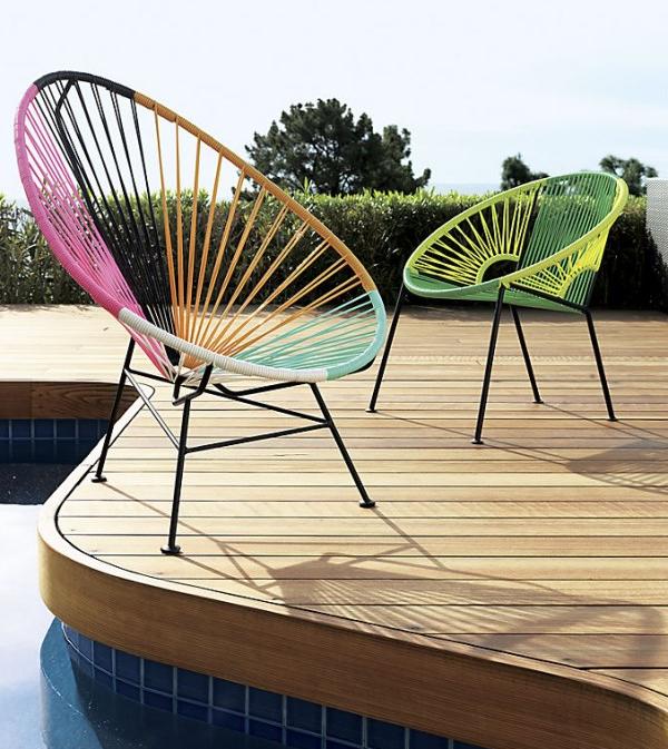 Sedie Ixtapa Tonal Green Lounge Chair e Acapulco Multi Lounge Chair