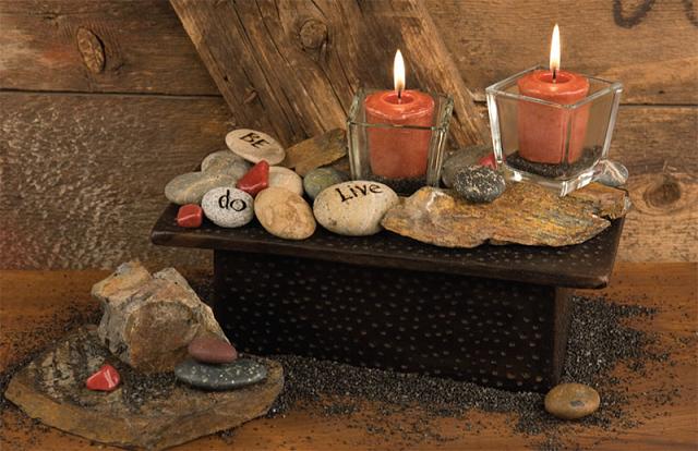 Pietre, cittoli e sassi colorati per arredo casa