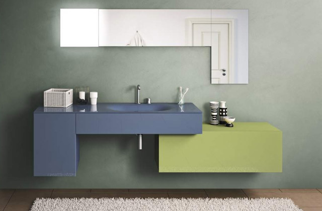 bagno verde e blu