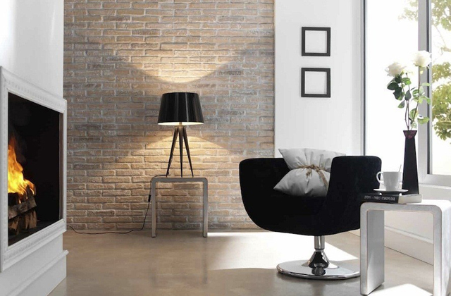 muro di mattoni a vista