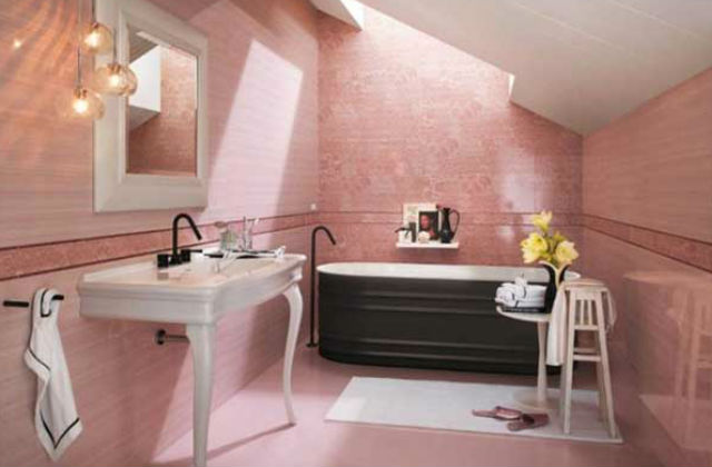 bagno rosa retro