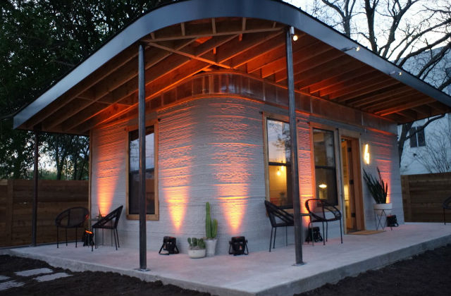 casa stampata in 3d di notte