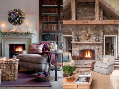 salone con camino in stile country